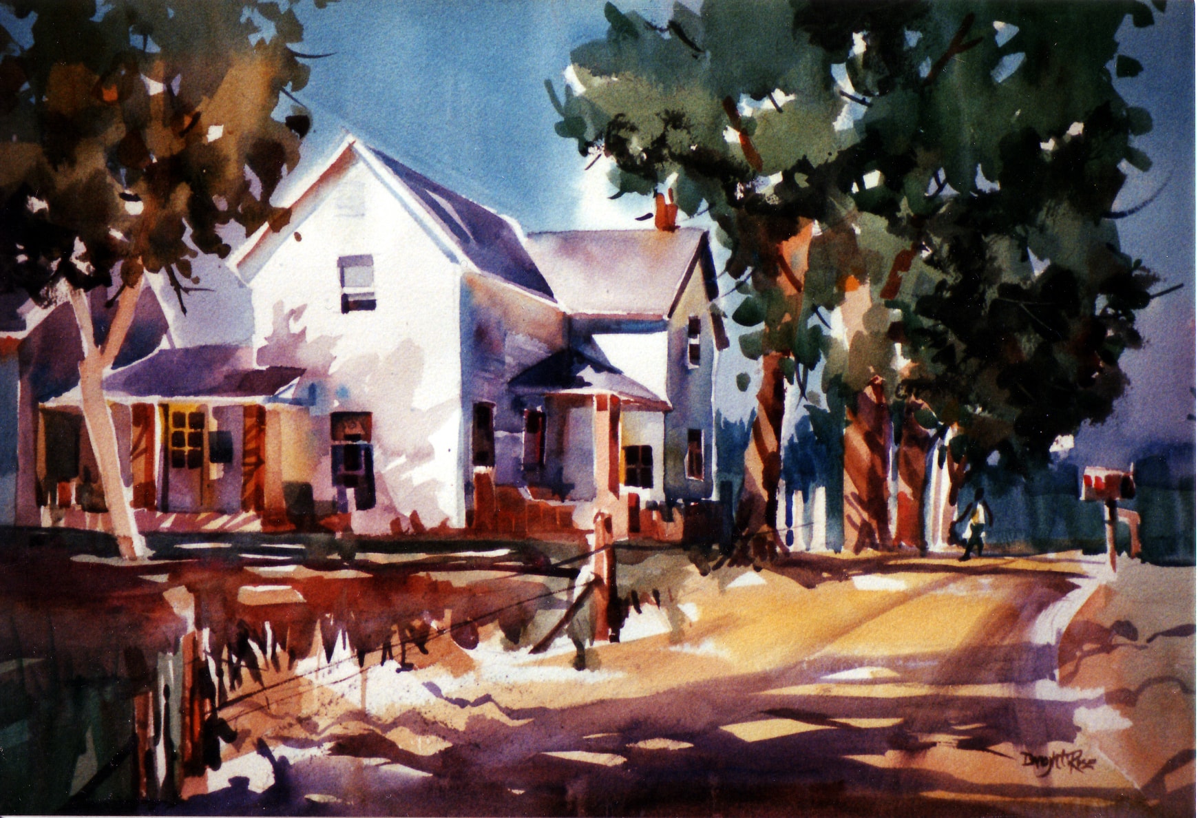 A Country Road — Watercolor on paper