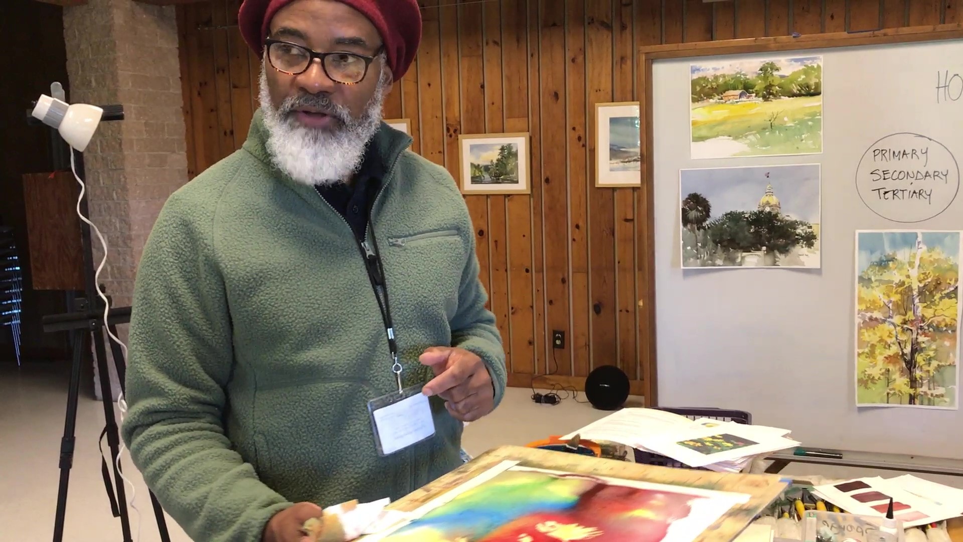 Dwight Rose teaching a watercolor workshop