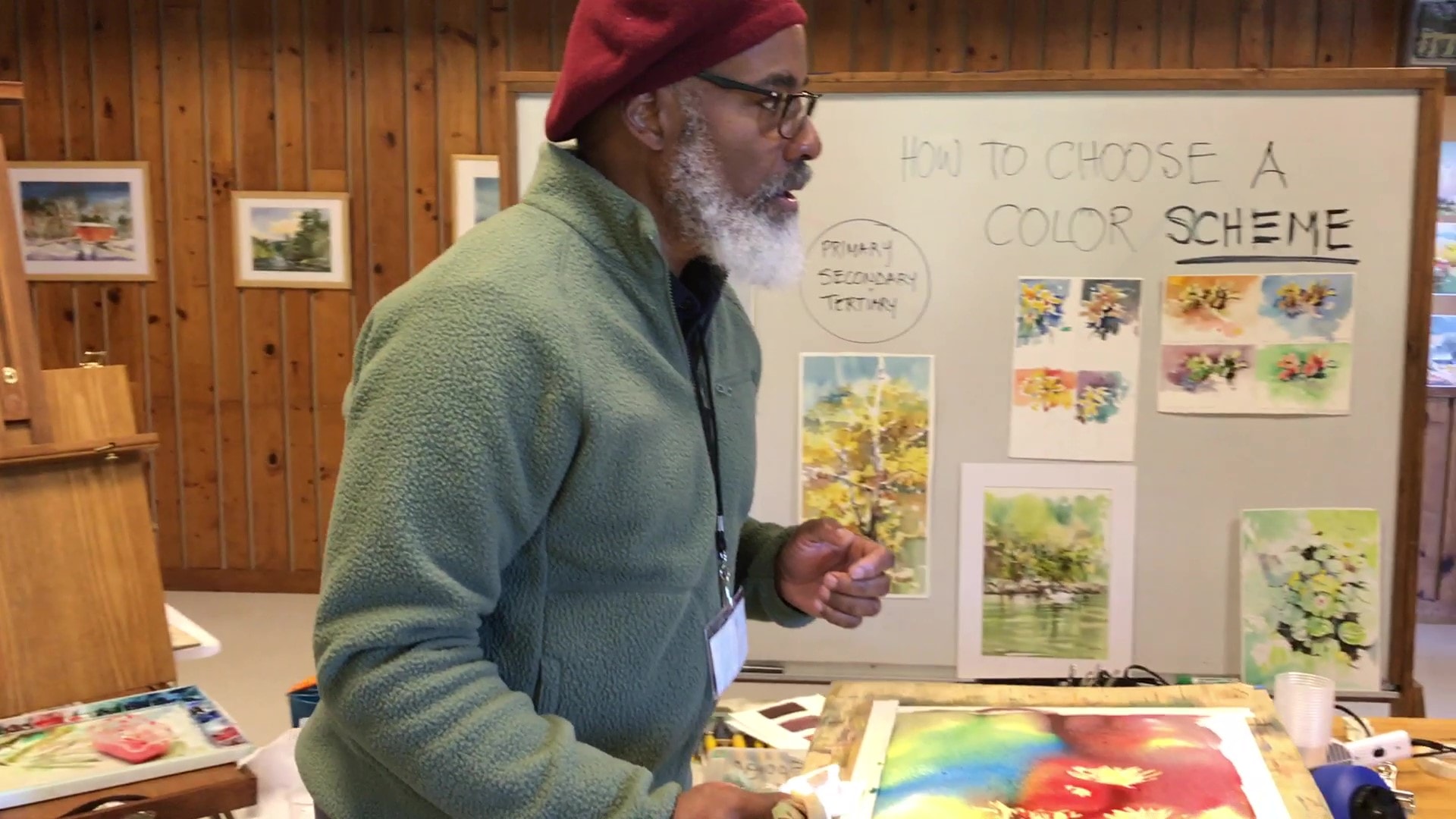 Dwight Rose teaching color theory in a workshop