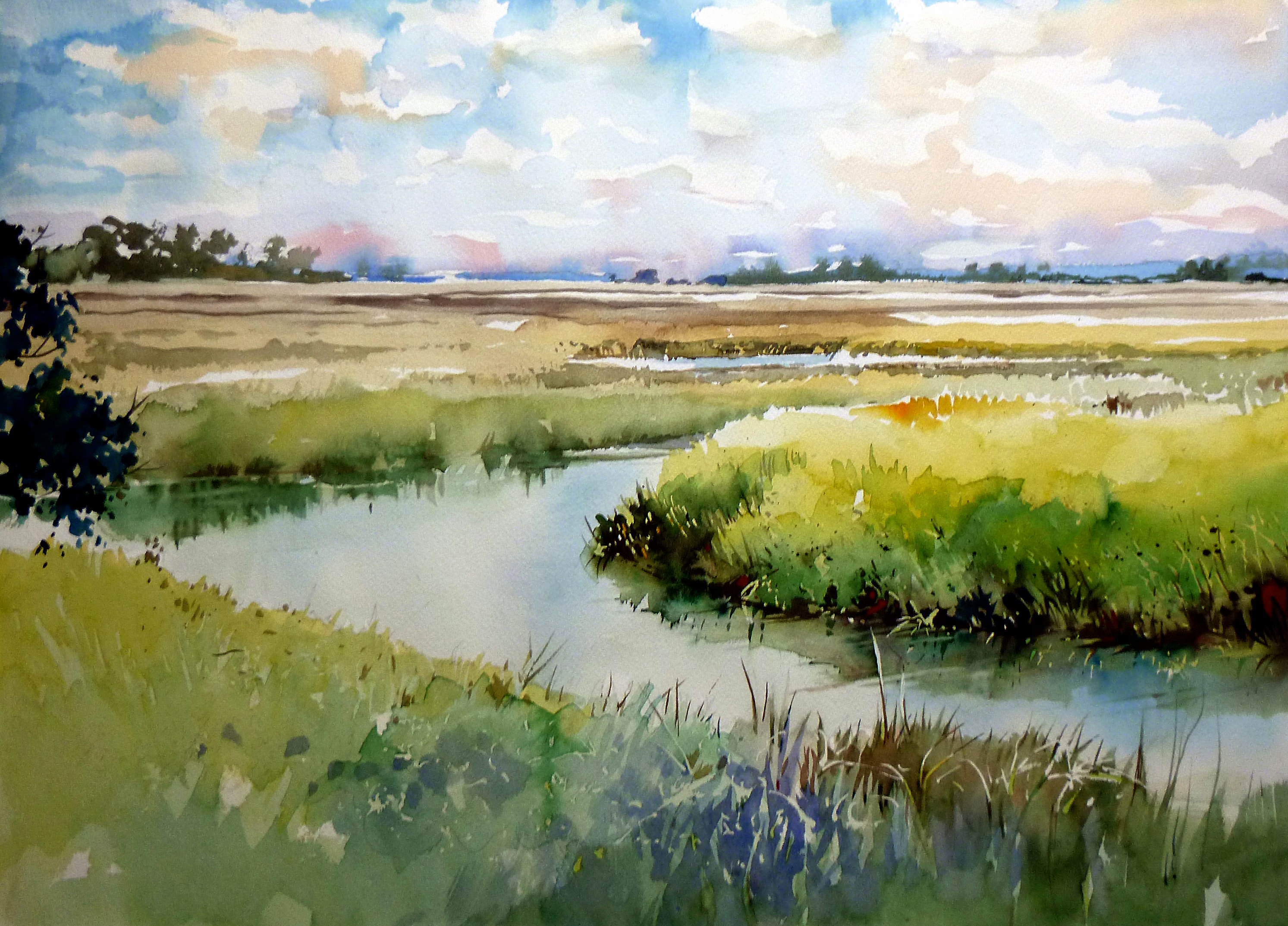 Fripp Wetlands — Watercolor on paper