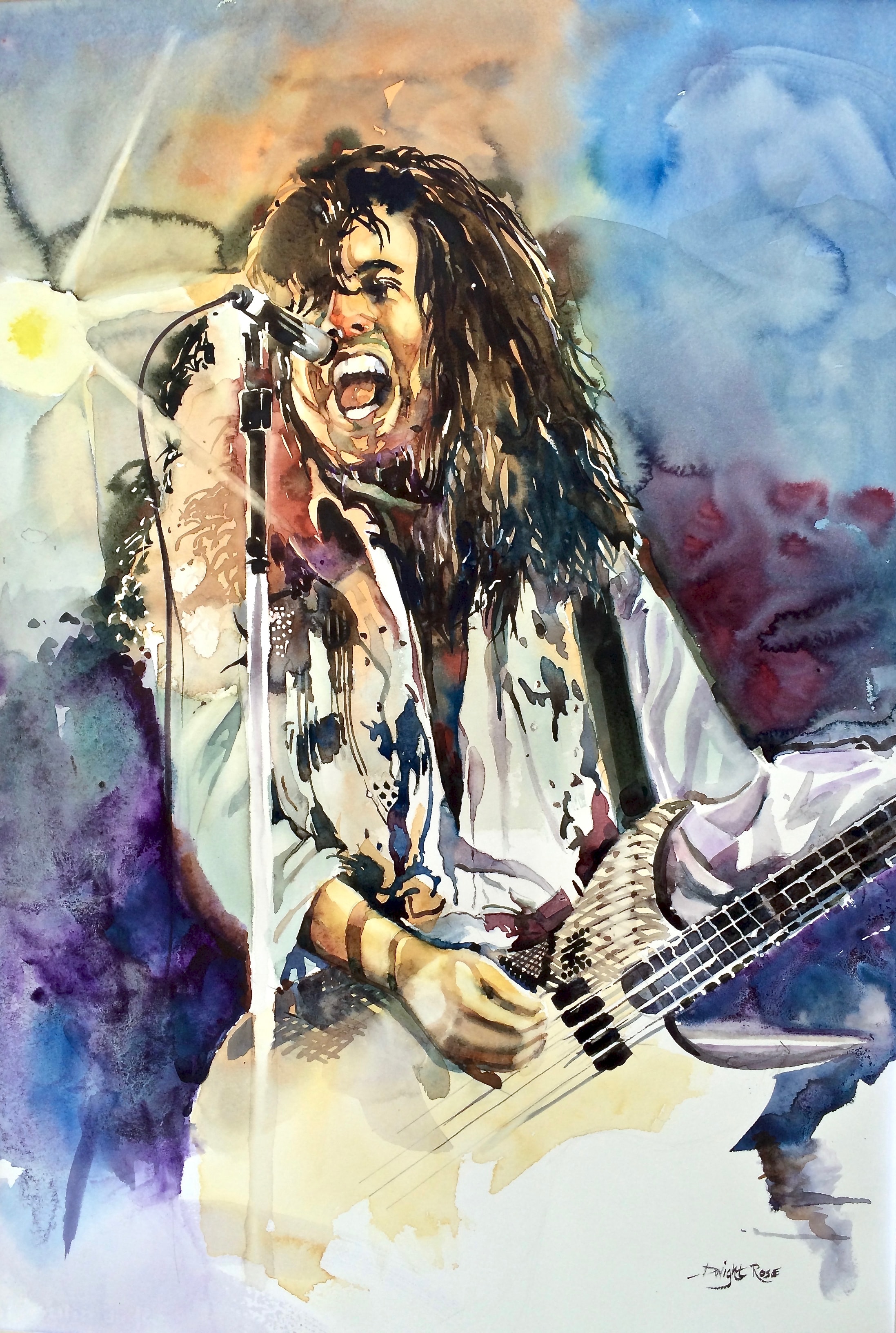 Rock Musician — Watercolor on paper