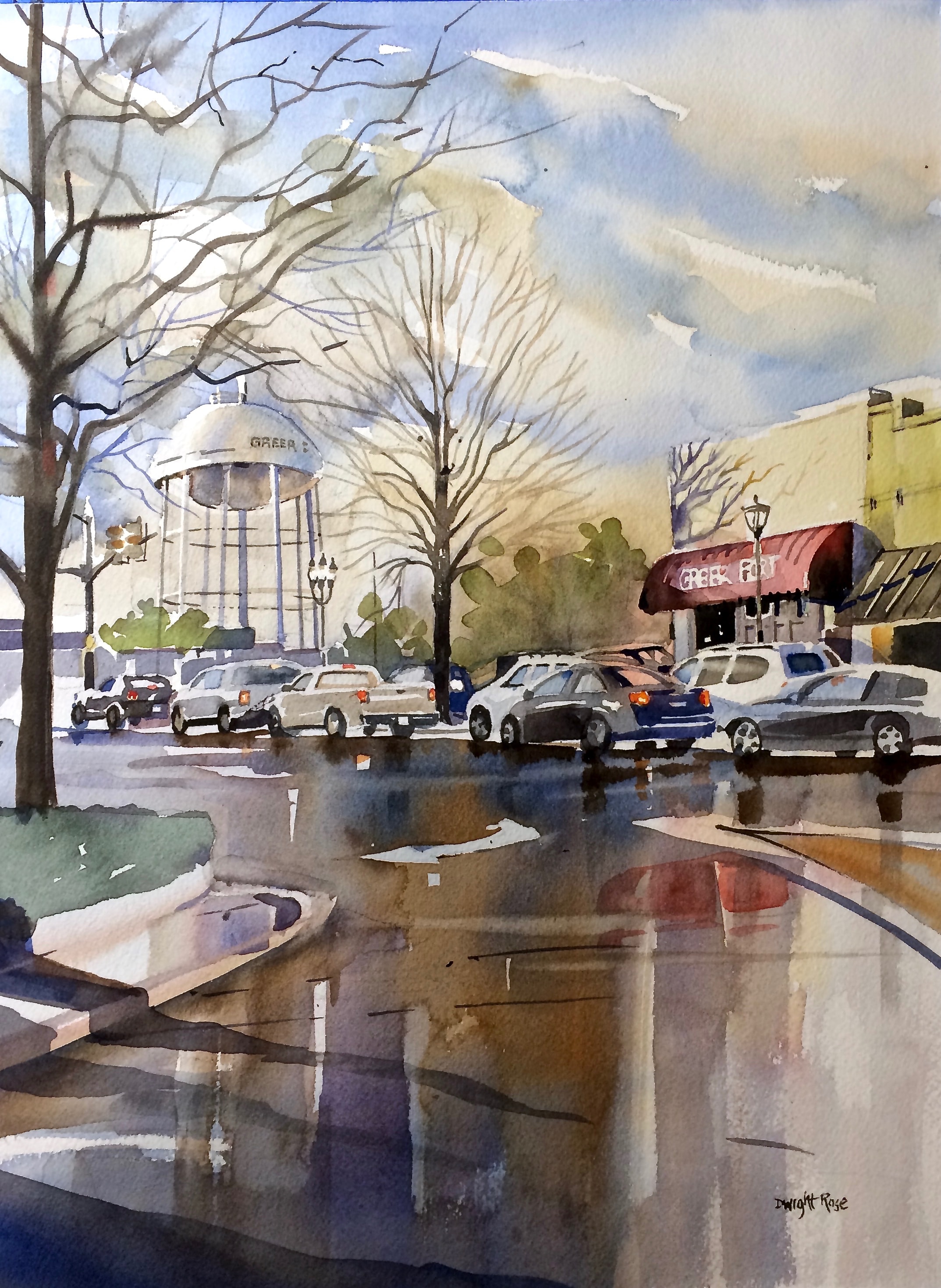 Rainy Day — Watercolor on paper