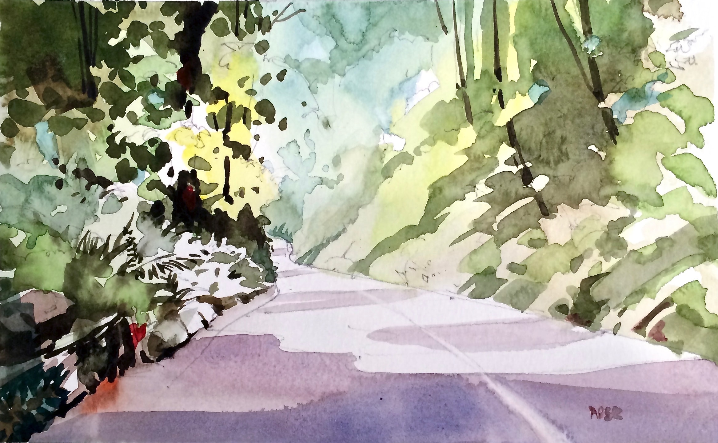 Forest Path — Watercolor on paper