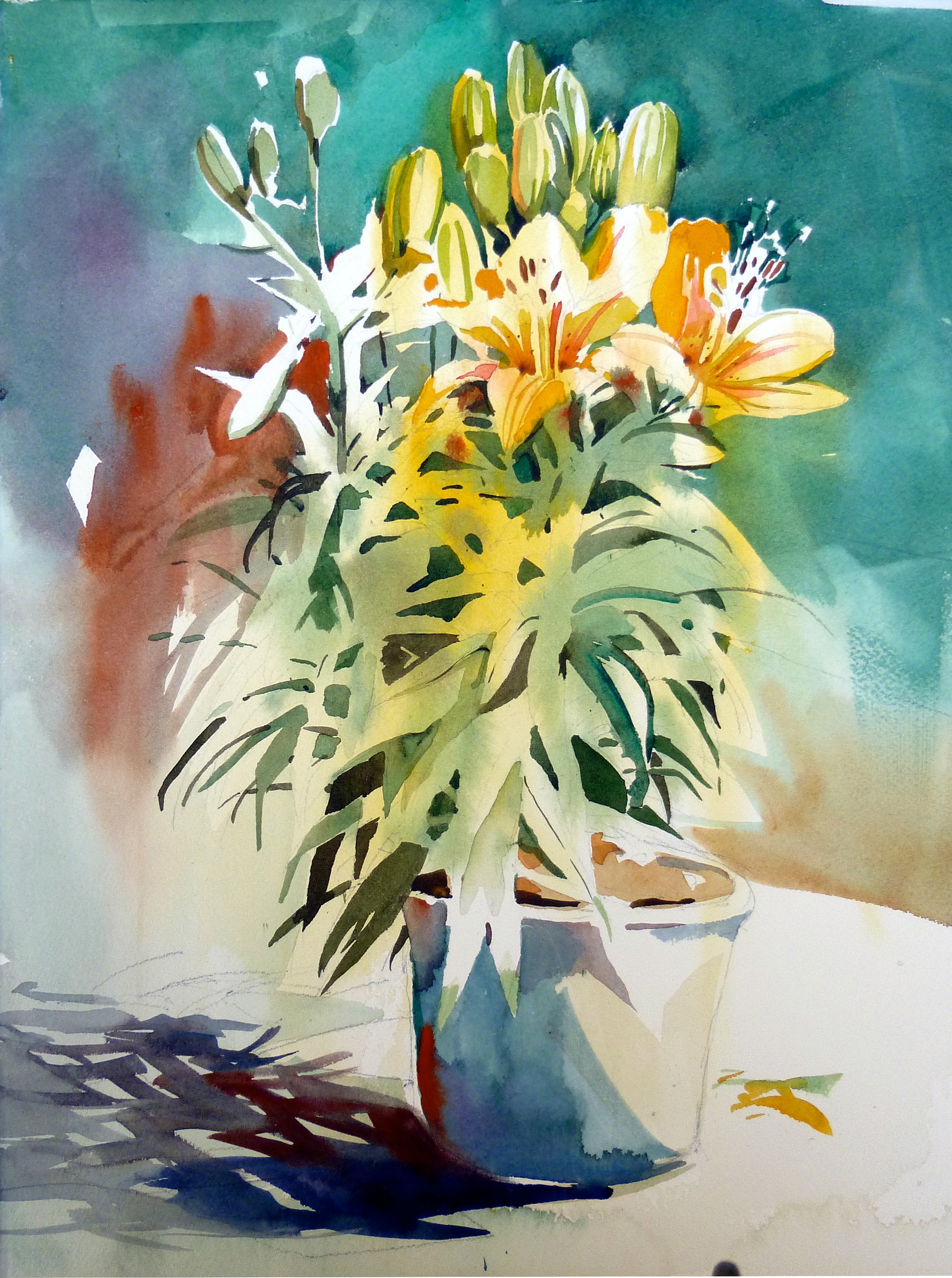 Lillies — Watercolor on paper