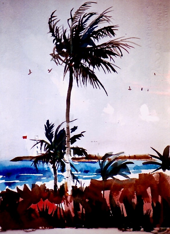 Palm Beach — Watercolor on paper