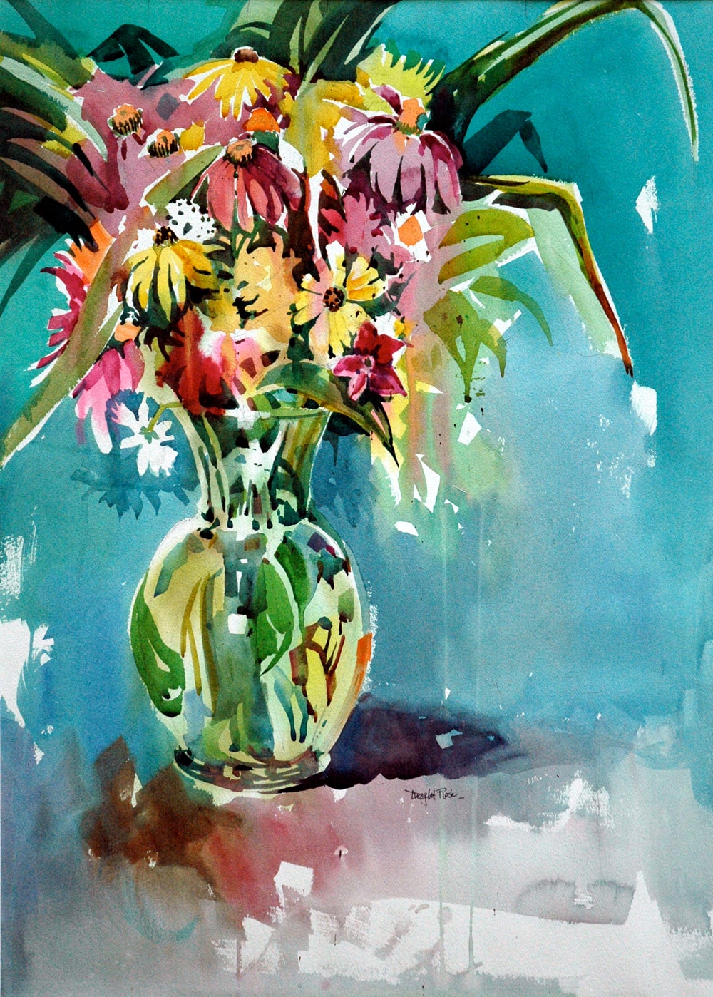 Still Life with Wildflowers — Watercolor on paper