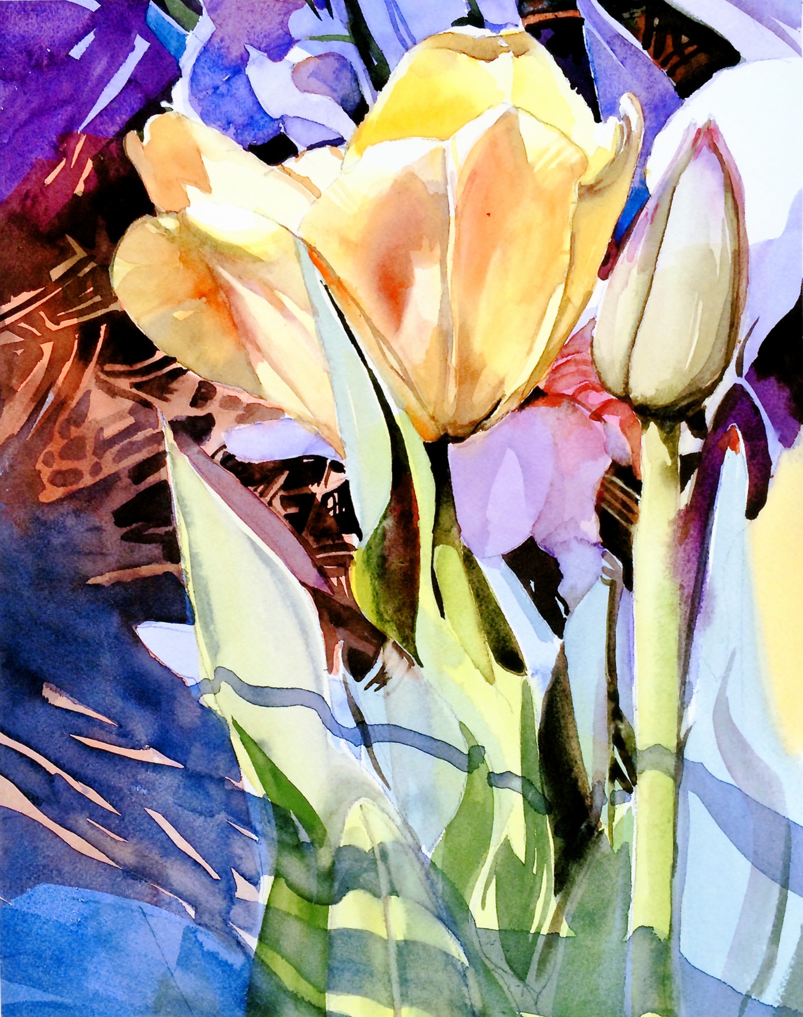 Yellow Tulip — Watercolor on paper